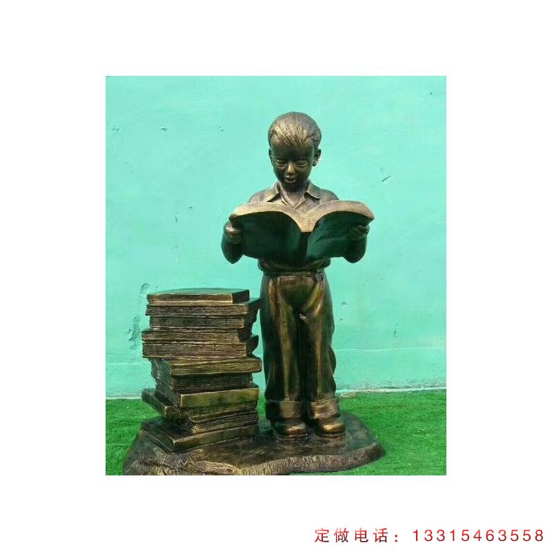 校园铜雕读书人物雕塑（1）
