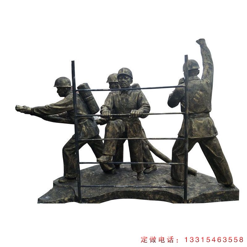 消防员城市铜雕人物雕塑（1）