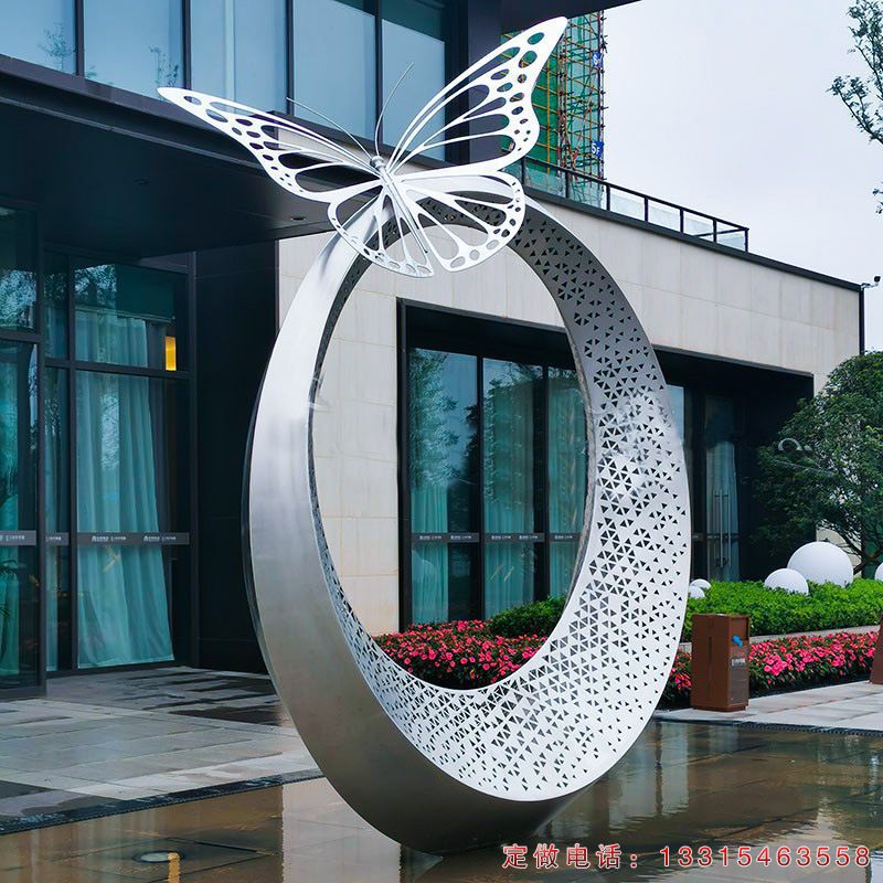 戒指城市不锈钢景观雕塑（1）