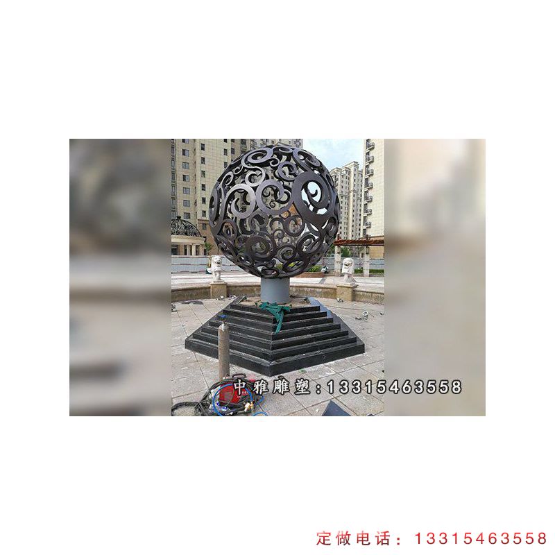 不锈钢镂空球景观雕塑（4）