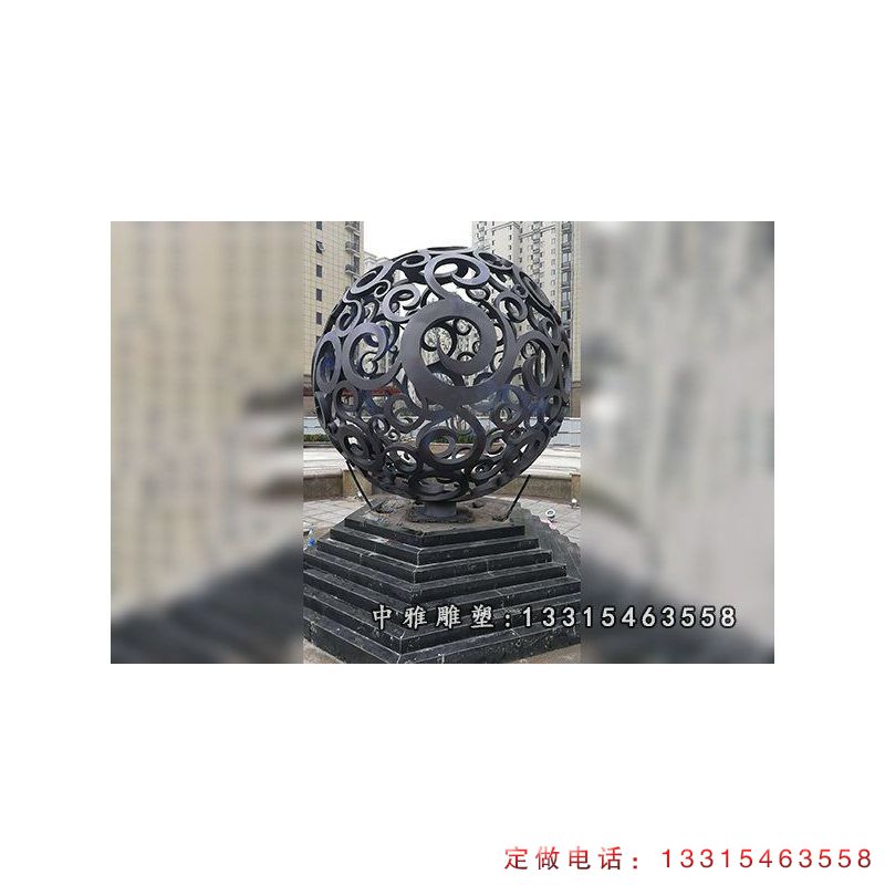 不锈钢镂空球景观雕塑（3）