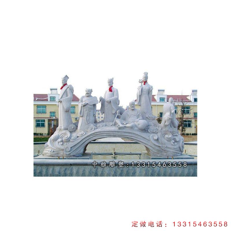 八仙过海石雕，人物石雕 (2)