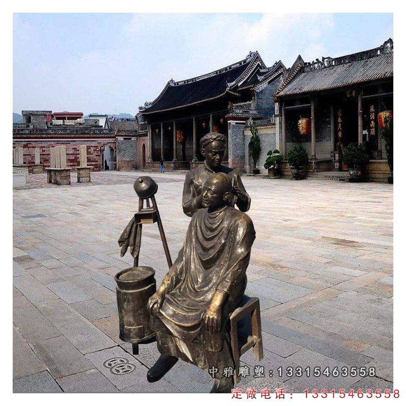 玻璃钢仿铜人物雕塑 商业步行街园林小品工艺品摆件景观雕塑定制13050