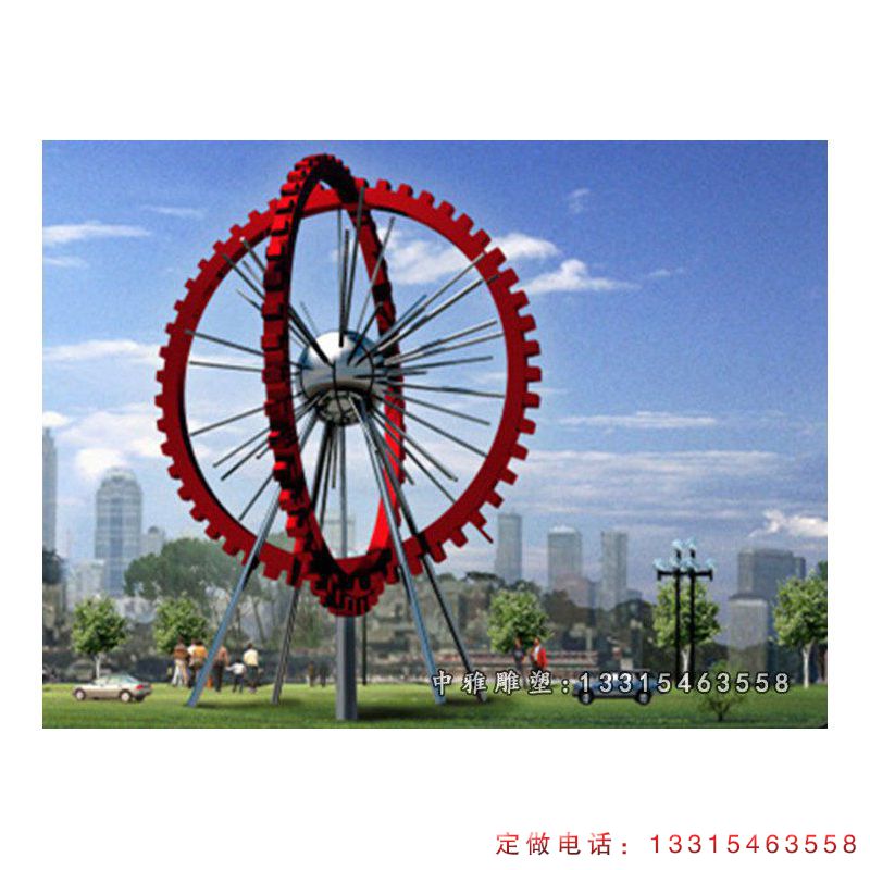 不锈钢齿轮  公园景观雕塑